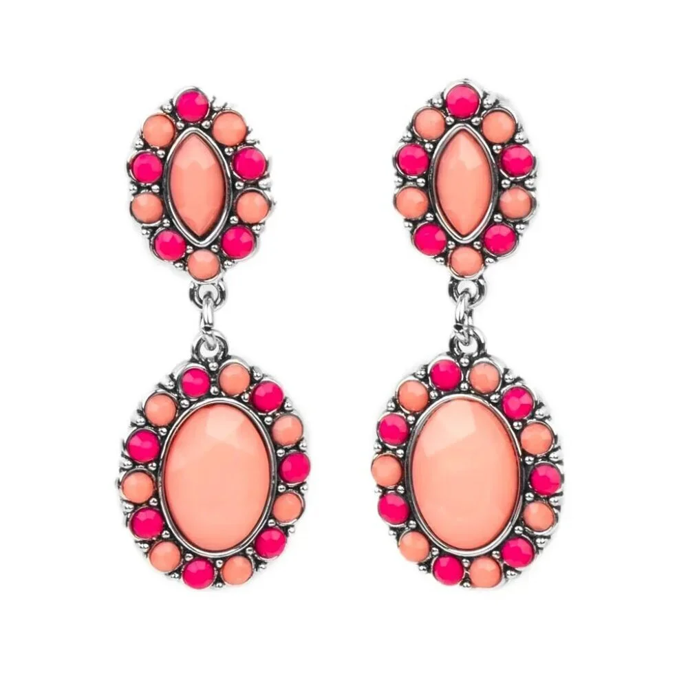 Paparazzi Jewelry Accessories - Positively Pampered - Orange Earrings - Vintage